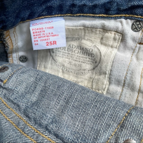 AG Distressed Straight Leg Button Fly Jeans with S925 Rivet. Made in USA - Picture 7 of 10